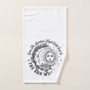 Toalha De Mão Camisa de Arte da Linha da Lua e da Face Solar - S