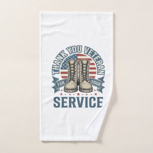 Toalha De Mão Camisa de Serviço Botas Patrióticas de Veterano de