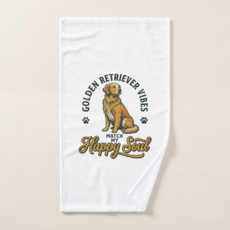Toalha De Mão Camisa do Golden Retriever Gravação Vintage Amante