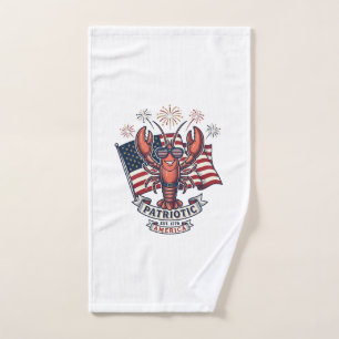 Toalha De Mão Camiseta de gravura vintage da bandeira do lagosti