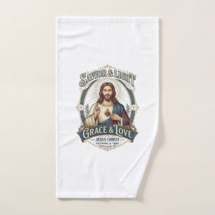 Toalha De Mão Camiseta Gráfica de Caça Vintage Jesus Thrift Stor