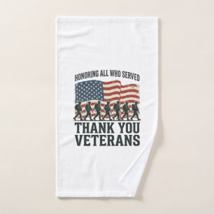 Toalha De Mão Camiseta Patriótica de Bandeira Militar Obrigado V