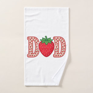 Toalha De Mão Camiseta Vector Desenho de Letra Morango Pai_1