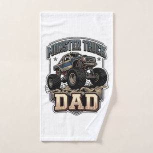 Toalha De Mão Camiseta Vetorial Vintage de Pai de Caminhão Monst