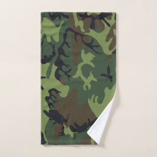 Toalha De Mão Camo Militar Floresta Verde