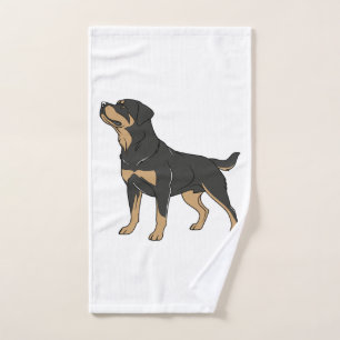 Toalha De Mão Cão Rottweiler, Cão Rottweiler em Pé