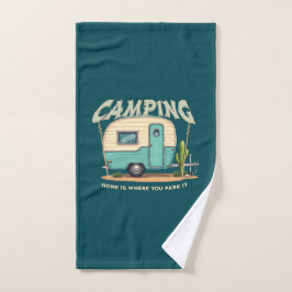 Toalha De Mão Câper de Vintage e Cotação de Camping