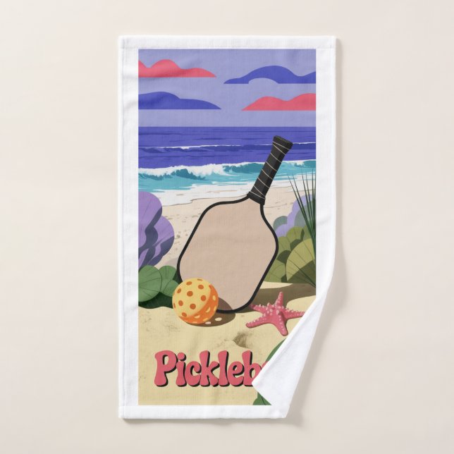 Toalha De Mão Cena Costeira De Picles Com Fécula (Toalha de mão)