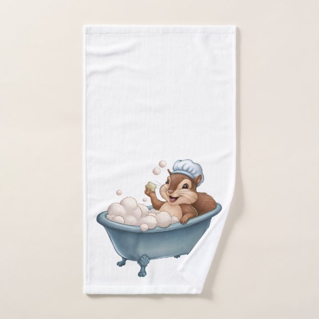 Toalha De Mão Chá de fraldas de Esquilo Retroativo (Toalha de mão)