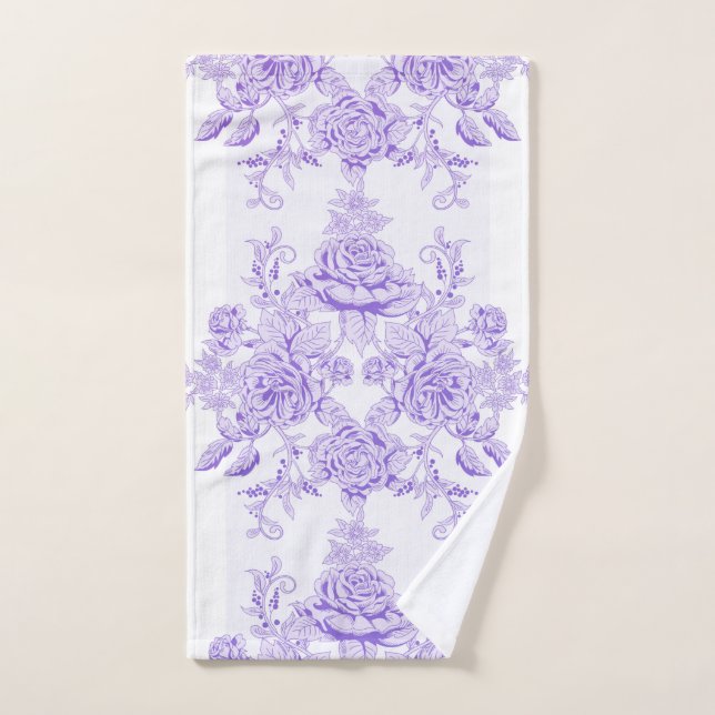 Toalha De Mão Chique,lavanda,toile,padrão,floral,Vitória (Toalha de mão)