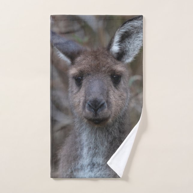 Toalha De Mão Cinza Ocidental Canguru, Austrália (Toalha de mão)