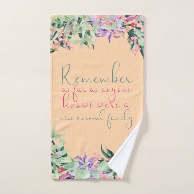 Toalha De Mão Citação da Família Normal Engraçada (Toalha de mão)
