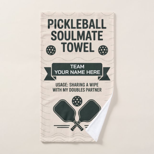 Toalha De Mão Coletor De Pickleball Personalizado Com Pá (Toalha de mão)