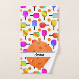 Toalha De Mão Colorido, Pickleball Paddles, Orange Personalizado