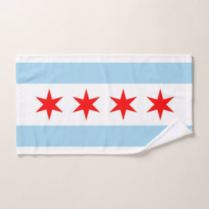 Toalha de mão com a bandeira da cidade de Chicago