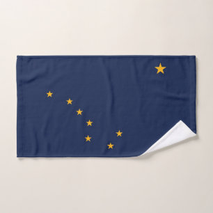 Toalha de mão com a bandeira do estado de Alaska,