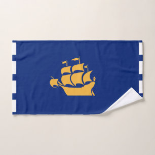 Toalha de Mão com Bandeira da Cidade de Quebec