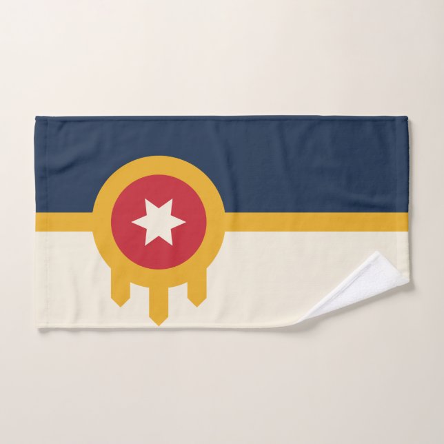 Toalha de Mão com Bandeira da Cidade de Tulsa (Toalha de mão)