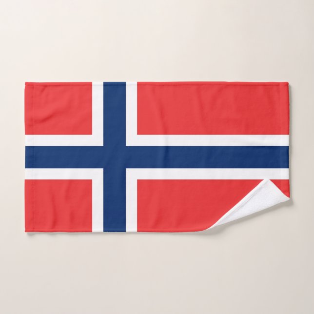 Toalha de Mão com Bandeira da Noruega (Toalha de mão)