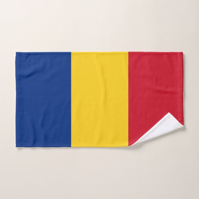 Toalha de Mão com Bandeira da Romênia (Toalha de mão)