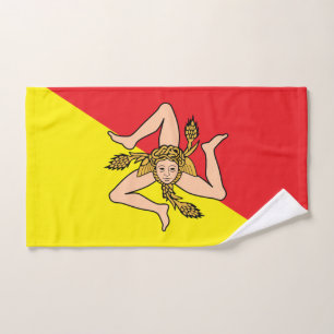 Toalha de Mão com Bandeira da Sicília