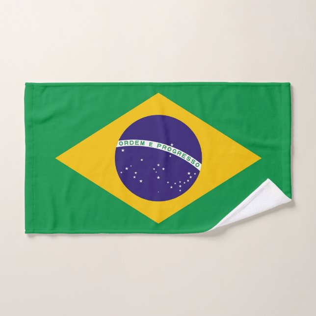 Toalha de Mão com Bandeira do Brasil (Toalha de mão)