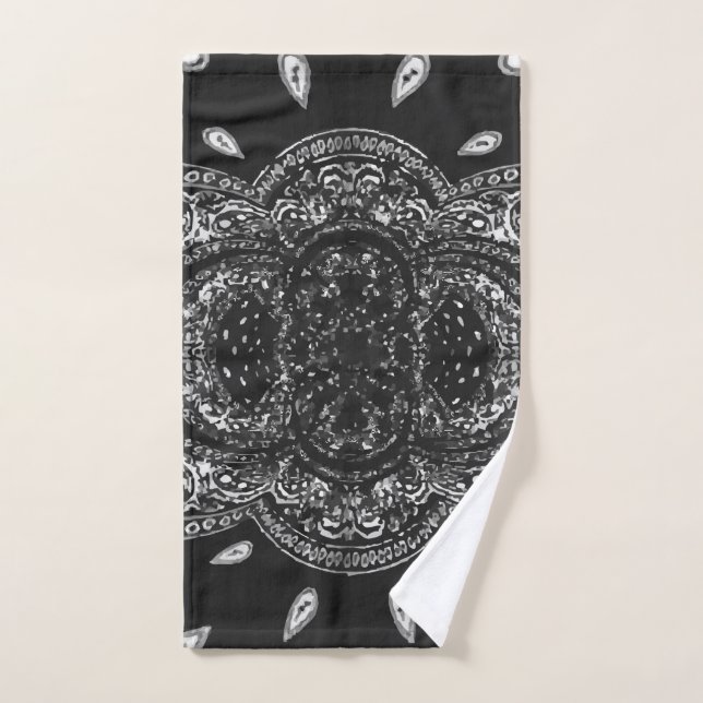 Toalha de mão com código de lenço preto (Toalha de mão)