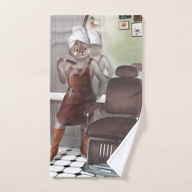 Toalha De Mão Compro Whimsical Pet Barber (Toalha de mão)