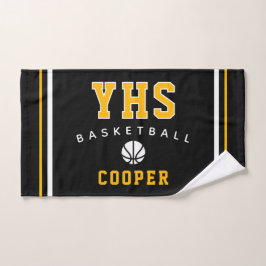 Toalha De Mão Con de basquete, Nome Personalizado e Escola, Pres