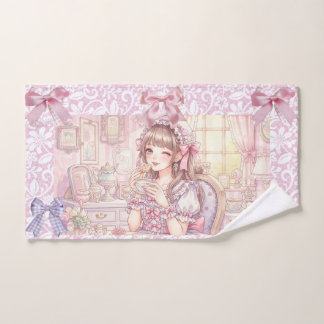 Toalha De Mão Coquette Tea Time – Pastel Ribbon