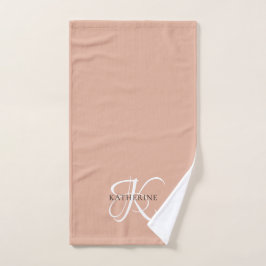 Toalha De Mão Cor-de-rosa-rosa-pincel do script Elegante moderno