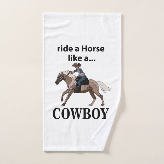Toalha De Mão Cowboy Caminha Um Cavalo Como Um Cowboy (Toalha de mão)