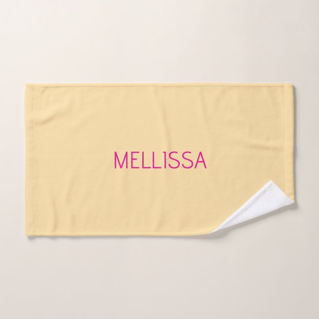Toalha De Mão Cream minimalist custom name  (Toalha de mão)