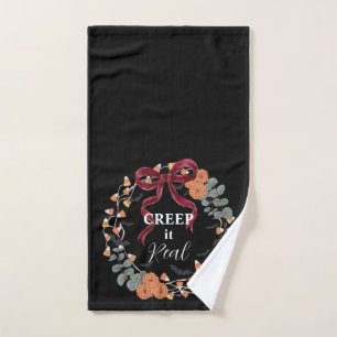 Toalha De Mão Creep it real Halloween Morcego Mal-humorado