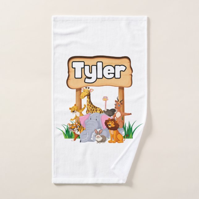Toalha De Mão Criança de Animais do Zoo Fantástico e Bonito (Toalha de mão)