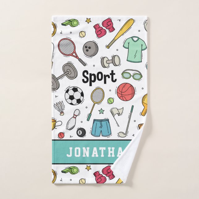 Toalha De Mão Crianças Patternos Meninos Apelidos Auriculação Co (Toalha de mão)