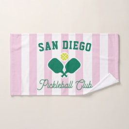 Toalha De Mão Custom City Pickleball Preppy Sports Hand Towel