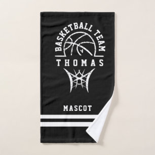 toalha de mão da equipe do jogador de basquete