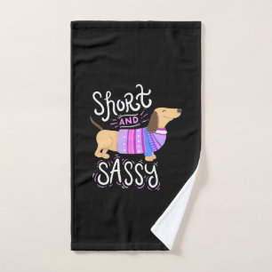 Toalha De Mão Dachshund Short E Sassy