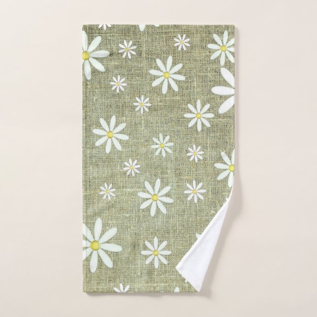 Toalha De Mão Daisy Burlap (Toalha de mão)