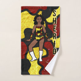 Toalha De Mão Dançarino/Majorette Vermelho Amarelo Camuflado #1
