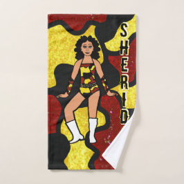 Toalha De Mão Dançarino/Majorette Vermelho Amarelo Camuflado #2