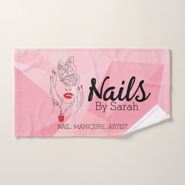 Toalha de mão de arte em unhas (Toalha de mão)