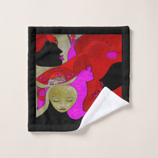 Toalha de mão de arte ou Lave o pano em vermelho e