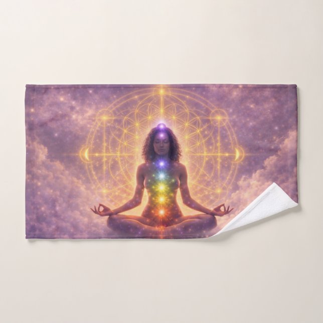 Toalha de Mão de Meditação Chakra Arte Espiritual (Toalha de mão)