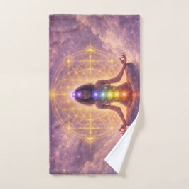 Toalha de Mão de Meditação Chakra Arte Espiritual