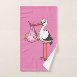 Toalha De Mão De ooievaar en het baby meisje