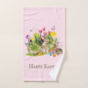 Toalha de mão de Rabbit e Ovos de Páscoa
