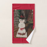 Toalha de Mão de Snowman Kitchen<br><div class="desc">Feliz Natal</div>