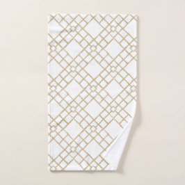Toalha De Mão Decoração de Banheiro Préppy com Treliça de Bambu